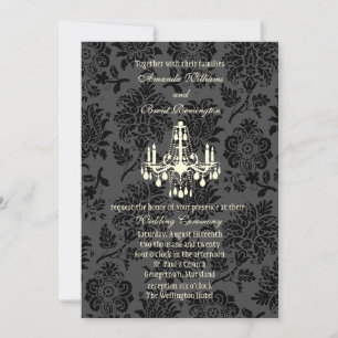 Victorian Damask Wedding Invitation (ivory)