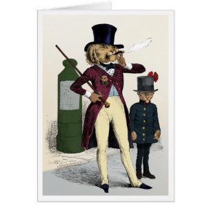 Victorian dandy lion smoking a cigar