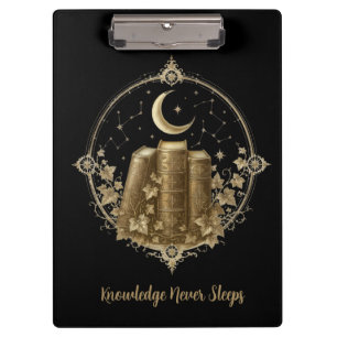 Victorian Dark Academia Books & Moon Journal Clipboard