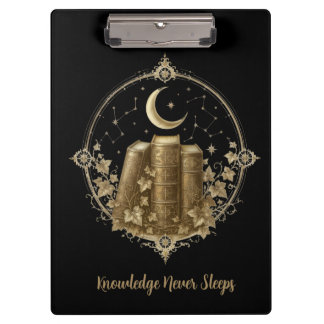 Victorian Dark Academia Books & Moon Journal Clipboard