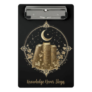 Victorian Dark Academia Books & Moon Journal Mini Clipboard