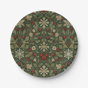 Victorian Dark Botanical Gothic William Morris Paper Plate