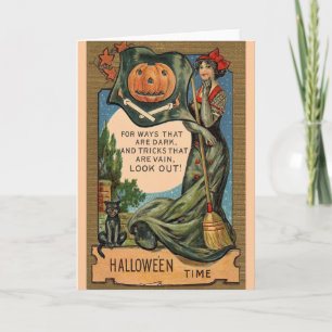 Victorian Dark Ways Vain Tricks Halloween Card