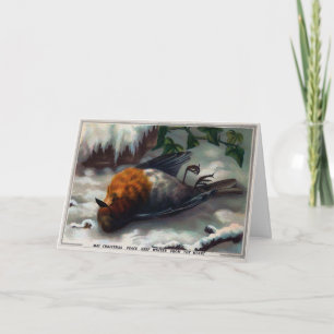 Victorian Dead Bird Christmas Card