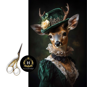Victorian Deer Portrait Decoupage Tissue Paper