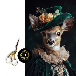 Victorian Deer Portrait Decoupage Tissue Paper