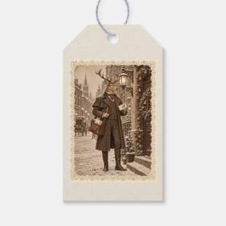Victorian Deer Postman Christmas Gift Tags