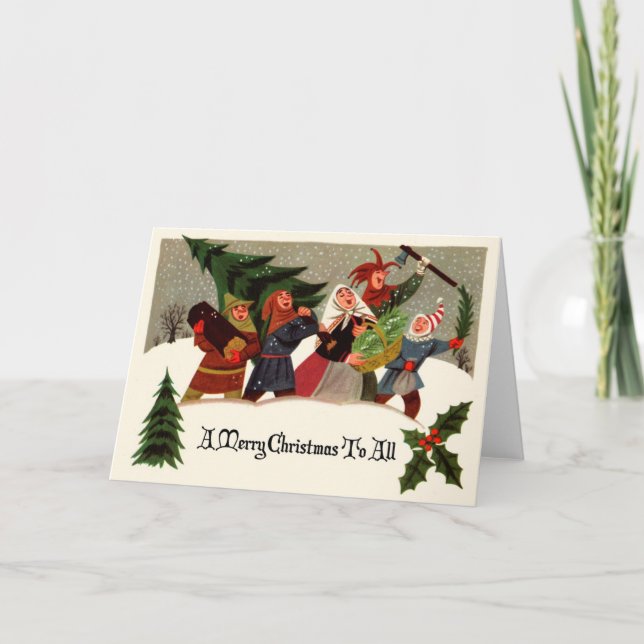 Victorian Design Christmas Greeting Card (Front)