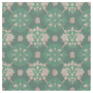 Victorian Design Green and Ivory Fabric