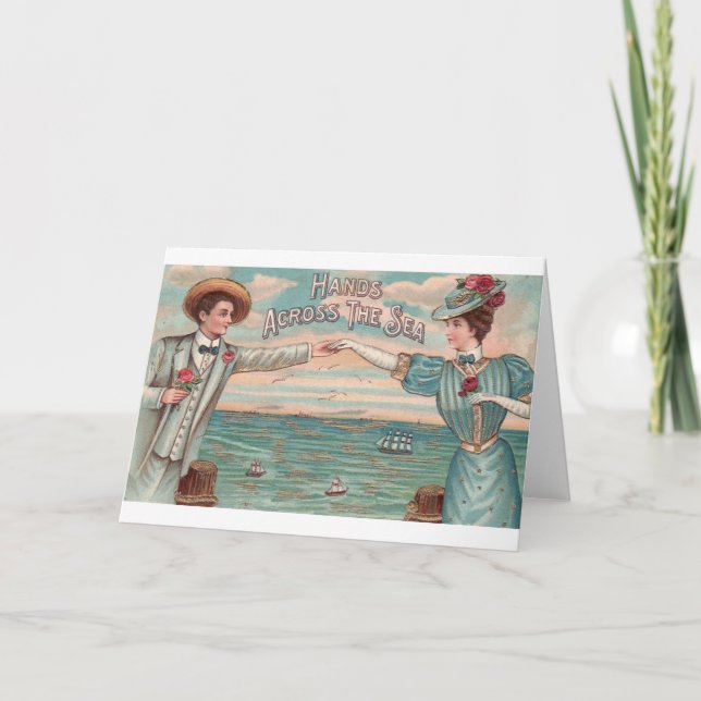 Victorian Distance Romance Valentine's Day Card (Front)