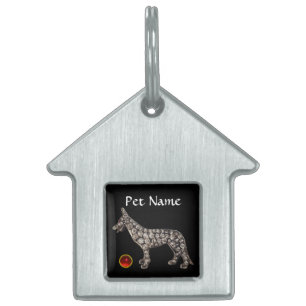 VICTORIAN DOG PORTRAITS German Shepherd Pet Name Tag