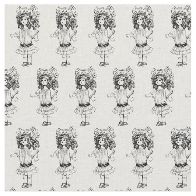 Victorian Doll Fabric (Close Up)