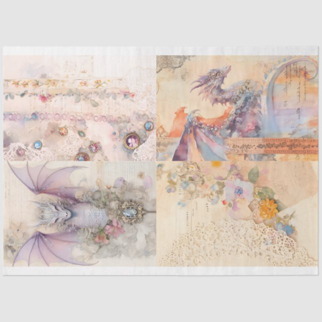 Victorian Dragon Series Design 10 Tissue Paper (Front)