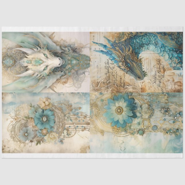 Victorian Dragon Series Design 2 Tissue Paper (Front)