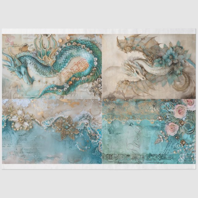 Victorian Dragon Series Design 6 Tissue Paper (Front)