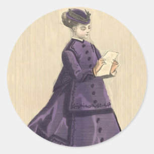 Victorian Dress Classic Round Sticker