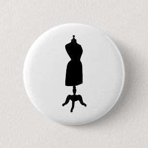 Victorian Dress Form Silhouette 6 Cm Round Badge