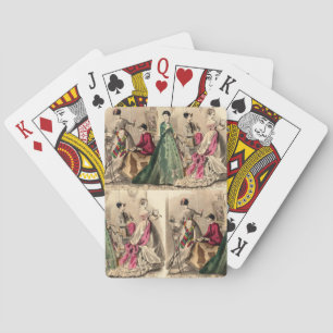 Victorian Dress With Pink Bow Bicycle Playing Card