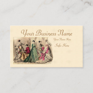 Victorian Dress With Pink Bow Business Card