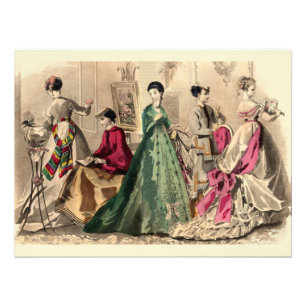 Victorian Dress With Pink Bow Photo Print