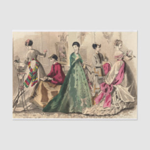 Victorian Dress With Pink Bow Tissue Paper