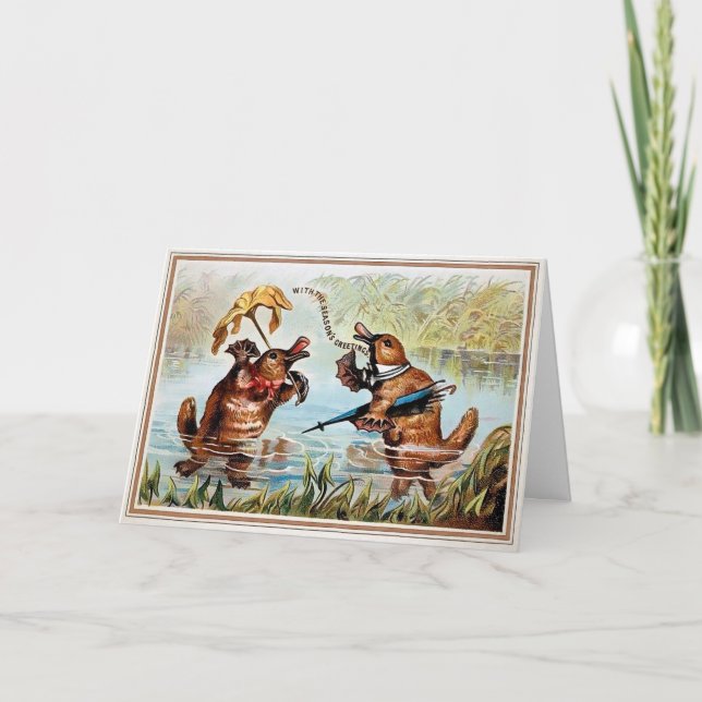 Victorian Ducks Christmas Card (Front)