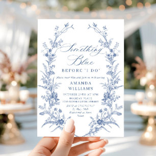 Victorian Dusty Blue French Garden BRIDAL SHOWER Invitation