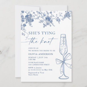Victorian Dusty Blue French Garden BRIDAL SHOWER Invitation