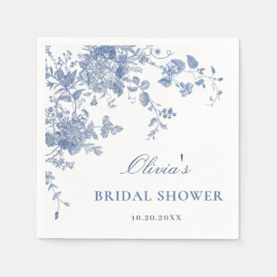 Victorian Dusty Blue French Garden Bridal Shower Napkin
