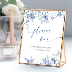 Victorian Dusty Blue French Garden Bridal Shower Poster