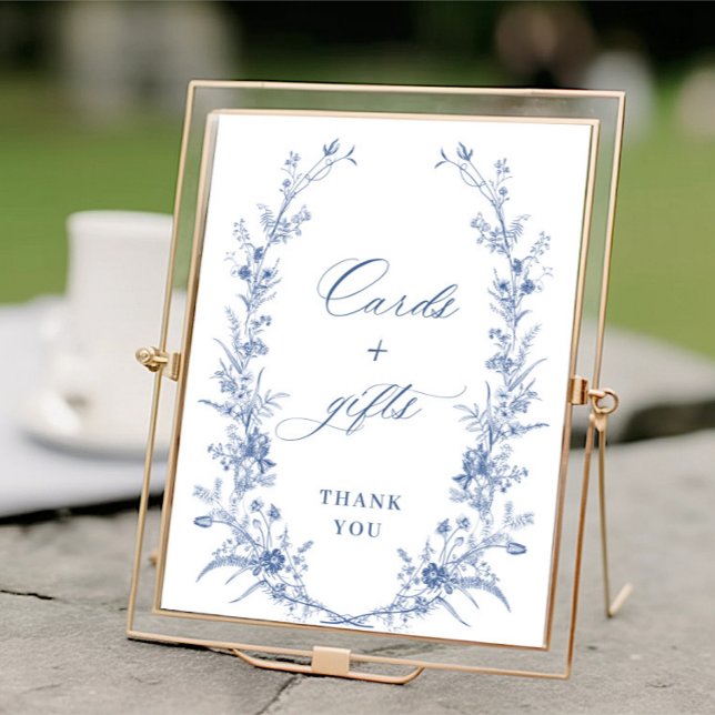 Victorian Dusty Blue French Garden Cards and Gifts Poster (Creator Uploaded)