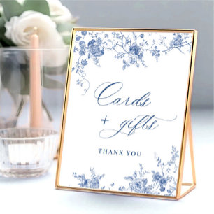 Victorian Dusty Blue French Garden Cards and Gifts Poster