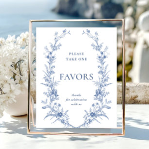 Victorian Dusty Blue French Garden Favors Sign