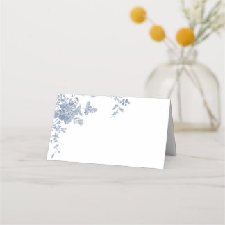 Victorian Dusty Blue French Garden Floral Wedding Place Card