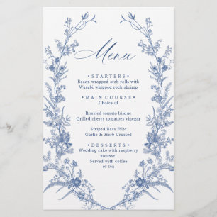 Victorian Dusty Blue French Garden Wedding Menu