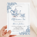 Victorian Dusty Blue Garden Tea Bridal Shower Invitation<br><div class="desc">Victorian Dusty Blue Garden Tea Party Bridal Shower Invitation</div>