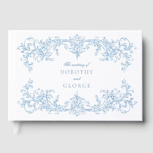 Victorian Dusty Blue Wedding Guest Book