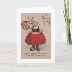 Victorian Dutch Girl Valentine's Day Card