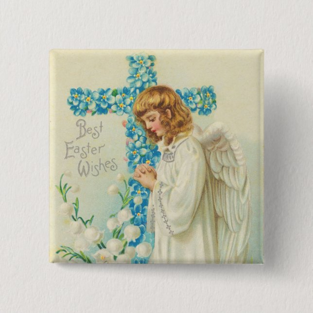 Victorian Easter Angel Button (Front)