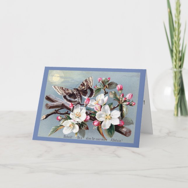 Victorian Easter Card - Floral Cross (Front)