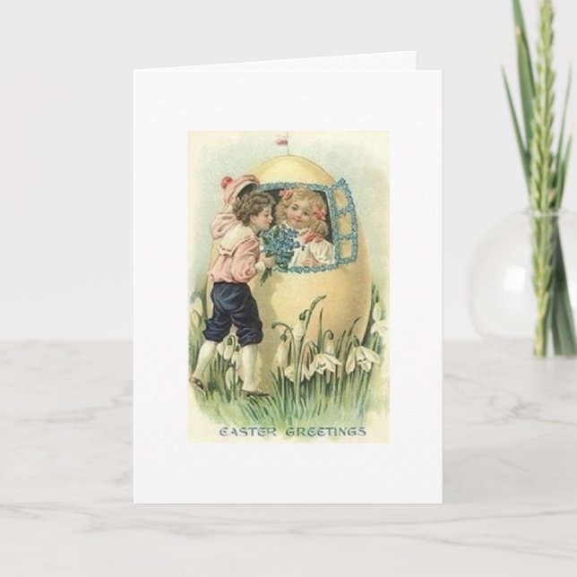 Victorian Easter Egg House Easter Card (Front)