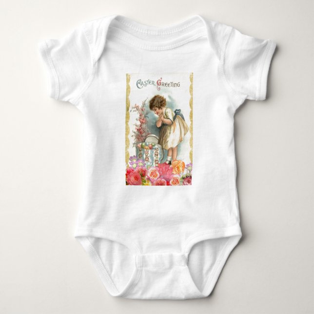 victorian easter eggs baby bodysuit (Front)