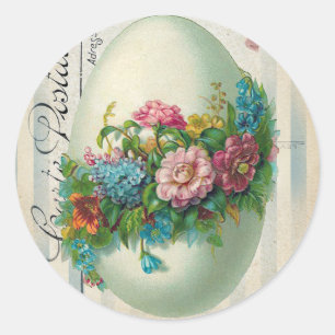 Victorian Easter Flower Egg Classic Round Sticker