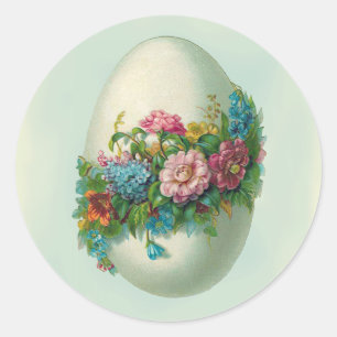 Victorian Easter Flower Egg Classic Round Sticker