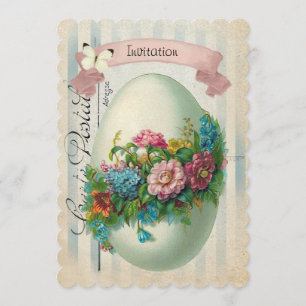Victorian Easter Flower Egg Easter Egg Hunt Invitation