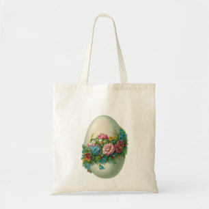 Victorian Easter Flower Egg Easter Egg Hunt Tote Bag