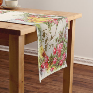 Victorian Easter Table Runner Chicks and Roses