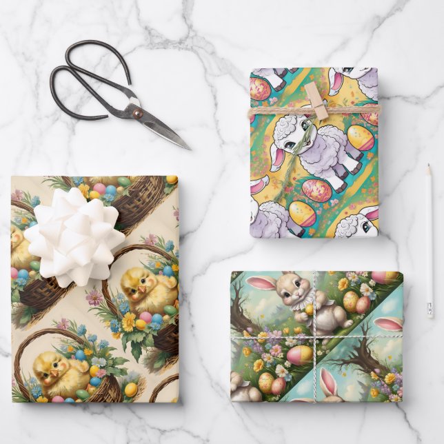 Victorian Easter, Woodland Easter, Boho Easter,    Wrapping Paper Sheet (Front)