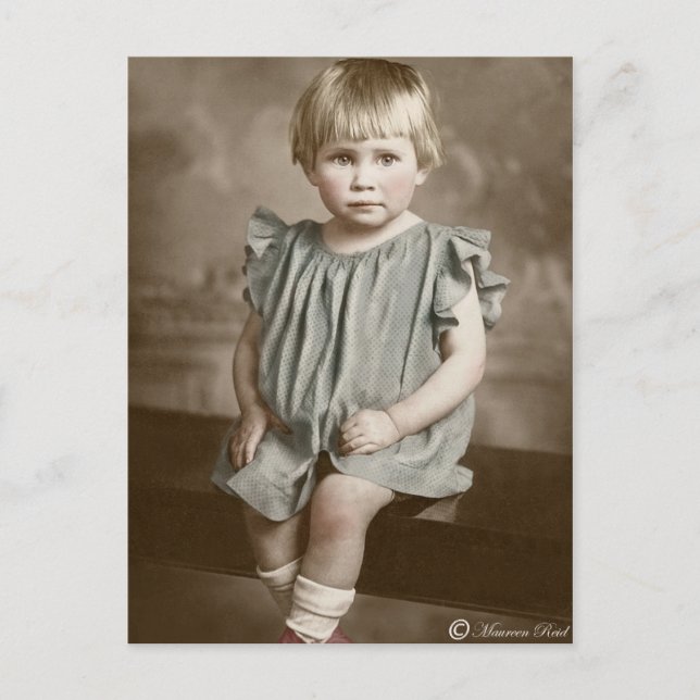 victorian Edwardian Sepia Hand Tinted Postcard 12 (Front)