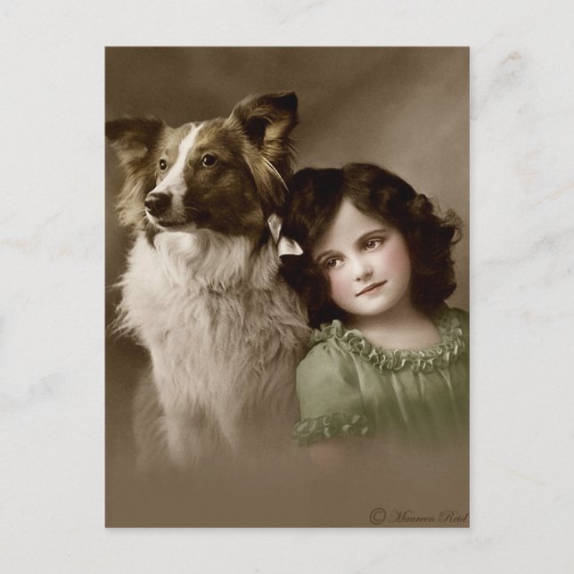 victorian Edwardian Sepia Hand Tinted Postcard 16 (Front)